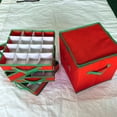 thumbnail image 4 of Non Woven Red And Green Christmas Storage Box With 64 Compartments, 4 of 7