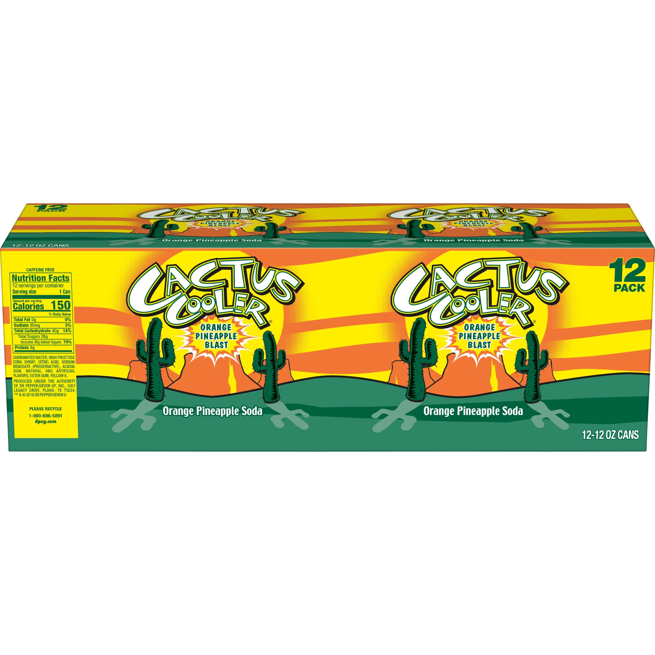 Cactus Cooler Orange Pineapple Soda Pop, 12 fl oz, 12 Pack Cans