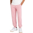 thumbnail image 3 of CPNG Children's Thin Jogger Sweatpants Straight Leg Elastic High Waist Casual Loose Cozy Sports Pants with Pocket(Pink,13-14 Years), 3 of 9