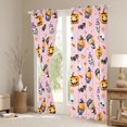 thumbnail image 3 of jejeloiu Halloween Pumpkin Lantern Black Out Curtains,Sweet Dessert Curtains Pack of 2 (42x63 Each),Pink Orange Bedroom Curtains For Girls Boys,Super Cozy Room Decor, 3 of 6