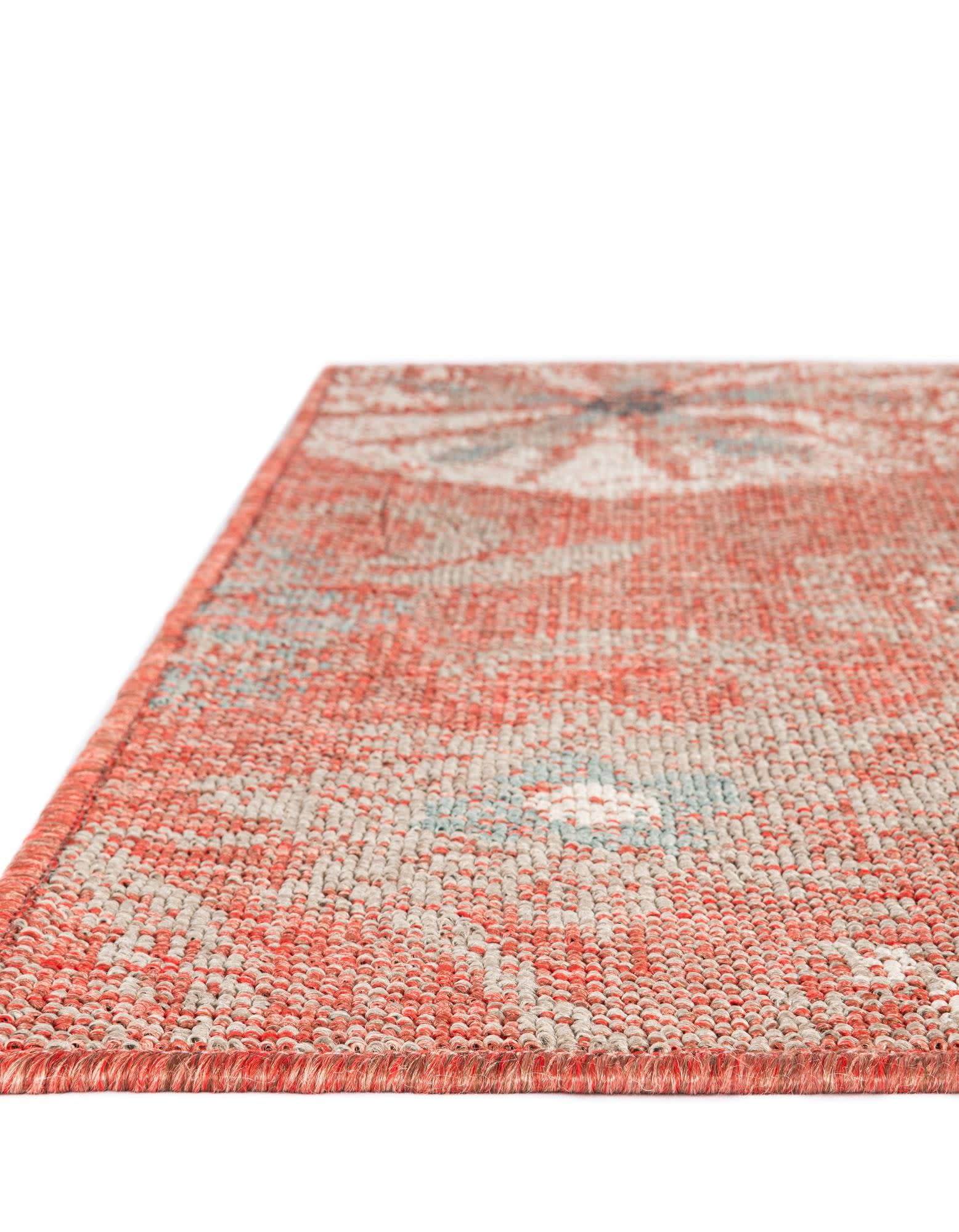 Unique Loom Outdoor Botanical Collection Area Rug - Fern (5' 1" x 8' Rectangle Terracotta/Ivory)