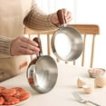 thumbnail image 4 of Stainless Steel Pot with Lid, Single Serve Pan for Ramen, Milk & Baby Food, Wood Handle Design, 4 of 5