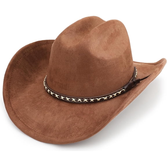 Western Cowboy Hat for Women and Men Big Wide Brim Felt Hats for Cowboys and Cowgirls