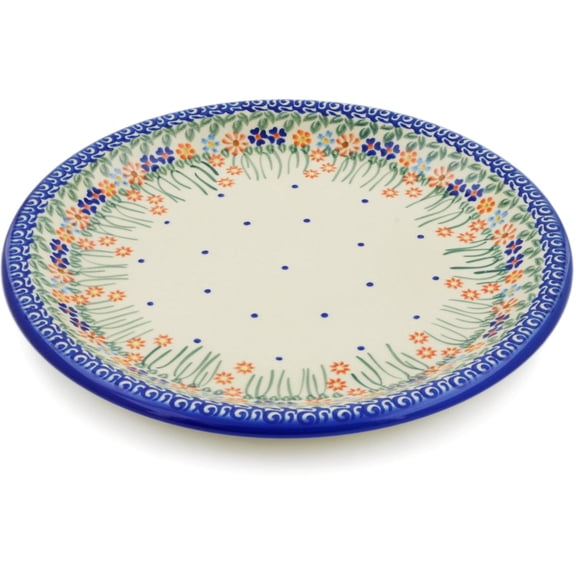 Polish Pottery 12¾-inch Platter (Blissful Daisy Theme) Hand Painted in Boleslawiec, Poland   Certificate of Authenticity