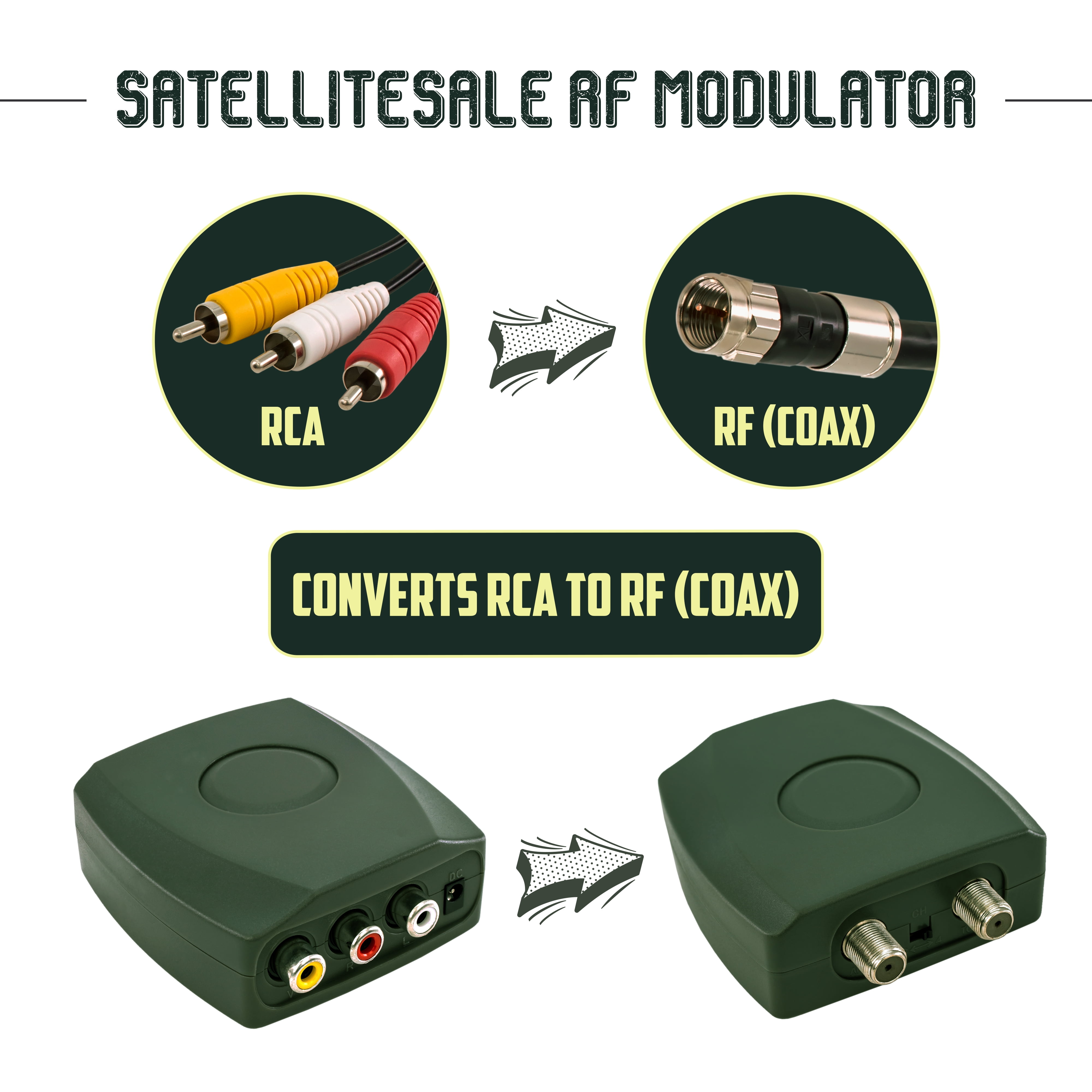 SatelliteSale RF Modulator RCA to Coaxial Converter Togo Ubuy