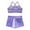 Light Purple, variant on YONGHS Kids Girls 2-Piece Sports Dance Outfits Crop Tops with Booty Shorts Set 5-14