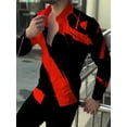 thumbnail image 1 of Camisa de hombre delgada con solapa y botones en morado, rojo, azul y verde, diseño de diseñador HD, suave, cómoda, informal, para fiestas al aire libre, para hombre, 1 of 6