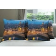 thumbnail image 6 of Ambesonne City Throw Pillow Cover 4 Pack, Amsterdam Famous Travel, 24", Blue Marigold Tan, 6 of 7