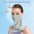 thumbnail image 5 of Sunscreen Ice Silk Outdoor Sport Triangle Bandana Cycling Face Hanging Ear Breathable Neck Gaiter Cover Headband Light Grey, 5 of 5