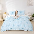 thumbnail image 3 of Erosebridal Girls T Personalized Initial Duvet Cover Set,Teens Kawaii Blue Bowknot Bedding Full,Breathable Home Decor,3-Piece,No Comforter, 3 of 5