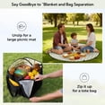 thumbnail image 5 of 2-in-1 39¼”D Brown Waterproof Picnic Blankets & Tote Bag, Medium Picnic Mat for Camping, Grass, and Park, Foldable 3-Layer Outdoor Blanket, Sand-Free Beach Blanket with 1 Clip and 4 Stakes, 5 of 8