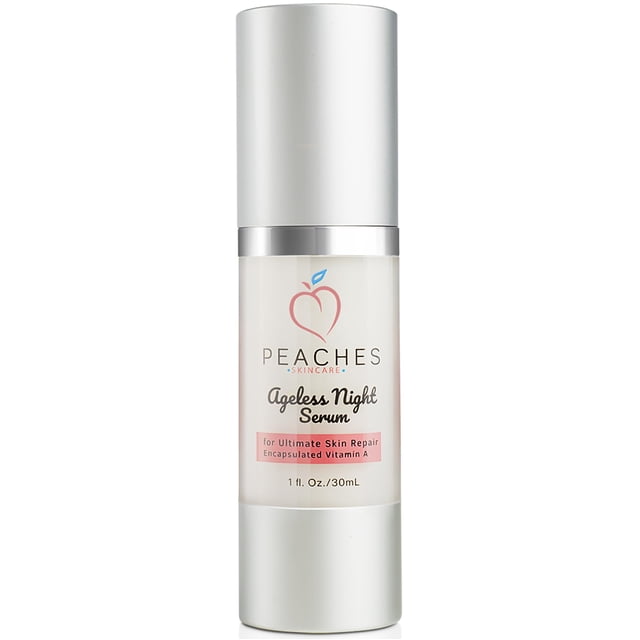Peaches Skin Care Ageless Face Serum (1 oz) - Suero de retinol para la cara - Suero antienvejecimiento para la cara - Suero facial vegano con vitamina A - Suero iluminador para manchas e imperfeccione