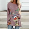thumbnail image 1 of Hauts d'Été Mignons pour Femmes, Imprimé Décontracté de Noël, Manches Longues, Col Rond, Blouse en Solde, 1 of 5