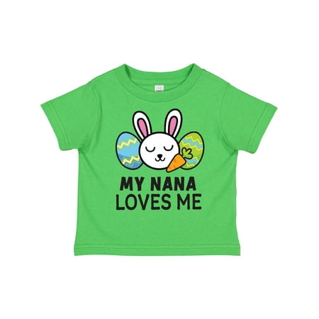 

Inktastic My Nana Loves Me with Bunny and Easter Eggs Gift Toddler Boy or Toddler Girl T-Shirt