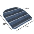 thumbnail image 6 of Bradford Striped U-Shaped Memory Foam Chair Pad Steel Blue 4-Pack, 6 of 6