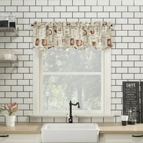 No. 918 Bristol Coffee Shop Semi-Sheer Rod Pocket Kitchen Curtains, 54"x14", Ivory