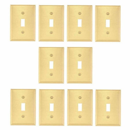10 Switch Plate Brushed Brass Single Toggle/Dimmer Renovator's Supply