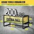 thumbnail image 3 of CZCPP-Organisateur d'Outils Mural - Support de Rangement 200Lbs 3 Couches avec 4 Porte-Perceuses pour Outils Sans Fil. Organisateur d'Outils de Garage en Fer Robuste pour Abri d'Atelier Base de Panneau Perforé, 3 of 4