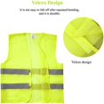 thumbnail image 4 of WeiHuan Toys Chaleco reflectante de seguridad, chaleco transpirable, alta visibilidad 360°, doble cinturón de alta visibilidad, lavable, para conductores trabajadores unisex (10, amarillo), 4 of 5