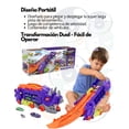 thumbnail image 4 of PINGÜE® City & Speed | Pista Dino Track para Niños | Set de Transporte y Almacenamiento | Alta Velocidad | Para Vehículos 1:64 | Morado | Tamaño 63x14x31 | Juguetes Niños estilo Hot Wheels., 4 of 7