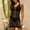 Black, variant on Women's V-Neck Sleeveless Crochet Knit Beach Dress, Hollow Out Fishnet Bikini Cover-Up, Lightweight Swimwear for Pool, Beach, Vacation and Casual Wear Blue M