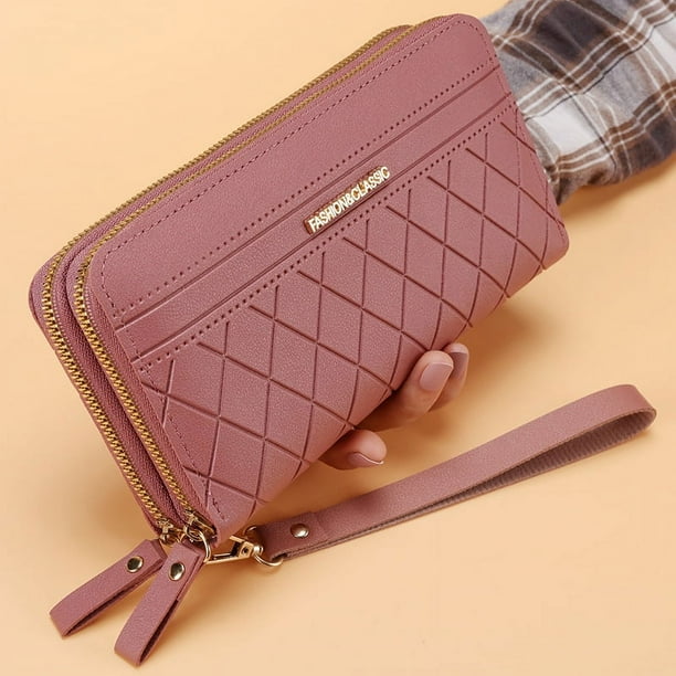 Cartera Tarjetero Mujer Cartera Con Llavero Y Pulsera - Doble Bolsillo Con Cremallera Para Mujer Regalo Mujer Moda