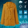 thumbnail image 2 of Womens Hoodie Rain Watertight Coat Solid Pockets Zipper Jacket Workout Outdoor Windproof Rain Jacket, 2 of 6