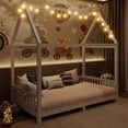 thumbnail image 2 of Twin House Bed with LED | Guardrail Ensures Safe Bedroom Sleep, 2 of 2