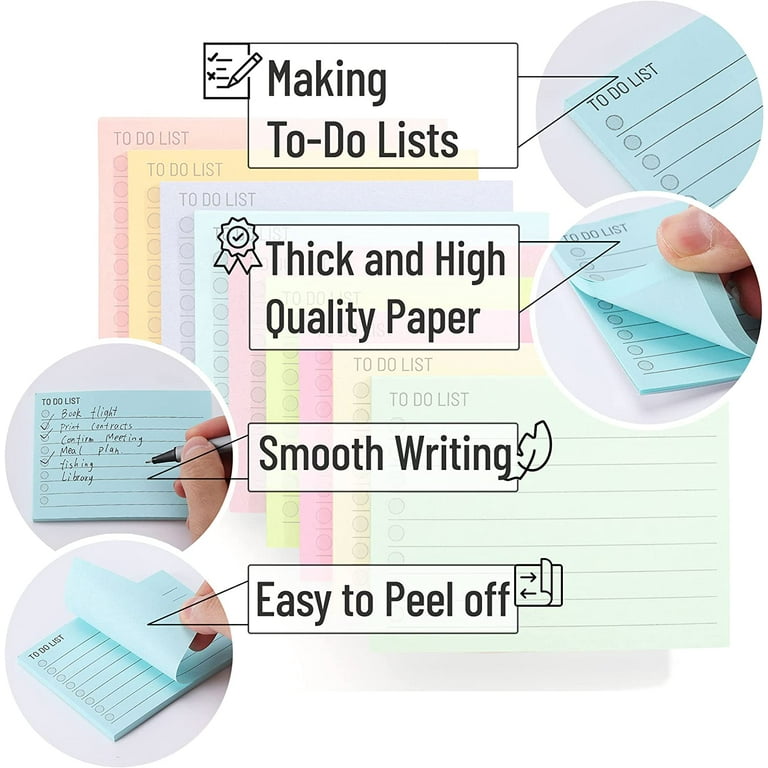 Mr. Pen- to Do List Sticky Notes, 3 inchx4 inch, 360 Sheets, Assorted Colors to Do List Notepad, Lined Sticky Notes, to Do List Planner, Daily to Do