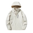 thumbnail image 2 of LOVZFMLL Jackets for Men's Solid Color Hooded Three-in-one Detachable Multi-pocket Cardigan Relaxation Outdoors Zipper Overcoat Coat, 2 of 9