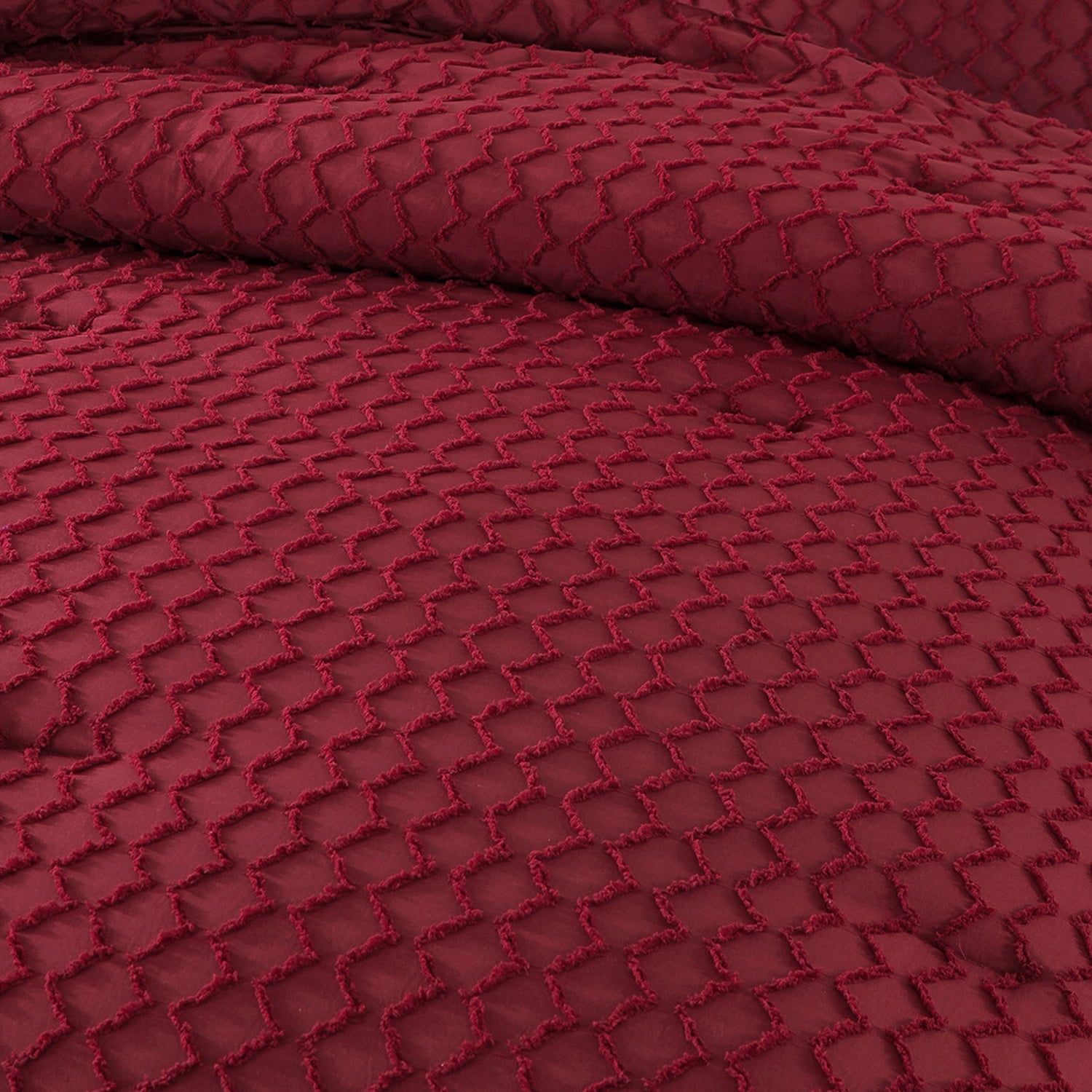 NC King Comforter Sets With 2 Pillow Shams, 3 Piece Soft Bedding Set, Burgundy