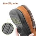 thumbnail image 5 of Men's Suede Memory Foam Slippers Cozy Breathable Non-Slip Moccasin Shoes Rubber Sole Indoor Outdoor, Brown M, 5 of 6