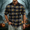 thumbnail image 5 of IAJDKMEK Halloween Men's Polo Short Sleeve Shirt - Lightweight Button-Down Knit Shirt, Breathable Summer Shirt for Summer Daily, Golf Shirt & Costume Events,Black L, 5 of 7