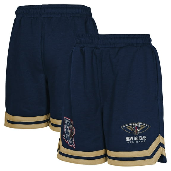 Youth Navy New Orleans Pelicans Teardrop Fleece Shorts