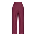 thumbnail image 5 of Fengactive Solid Color Wide Leg Lounge Pants for Women High Waisted Loose Daily Trousers for Women with Pockets, 5 of 6