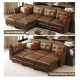 thumbnail image 6 of NYBOPAVIS Modular Sectional Sofa, 9 Seat Modular Sectional Sofa with Storage, Faux Leather Sofa Couch for Living Room, 6 of 9