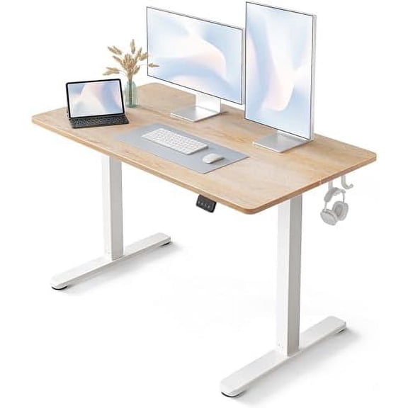 Electric Standing Desk, 48 x 24 Inches Height Adjustable Stand up Desk, Sit Stand Home Office Desk, Computer Desk, Maple$$Home Decor, Kitchen, & Other