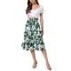 thumbnail image 2 of Falda Midi Floral INSPIRE CHIC para Mujeres, Vestido Casual Elegante de Verano, Falda A-line Boho S Verde, 2 of 6