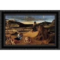 The Agony in the Garden 24x19 Black Ornate Wood Framed Canvas Art by Bellini, Giovanni