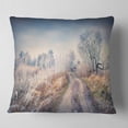 thumbnail image 2 of Designart First Frost in Forest - Landscape Photography Throw Pillow - 18x18, 2 of 5