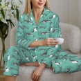 thumbnail image 6 of Rateoe Great White Shark Pattern Womens Pajamas Set Long Sleeve Sleepwear Button Down Nightwear Soft Cotton Pj Lounge Sets-Large, 6 of 7