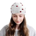 thumbnail image 2 of Xecao Ladybugs Flying On Dotted Route Print Beanie Knitted Hat for Men Women, Winter Fashion Knit Cuffed Caps Unisex, 2 of 7