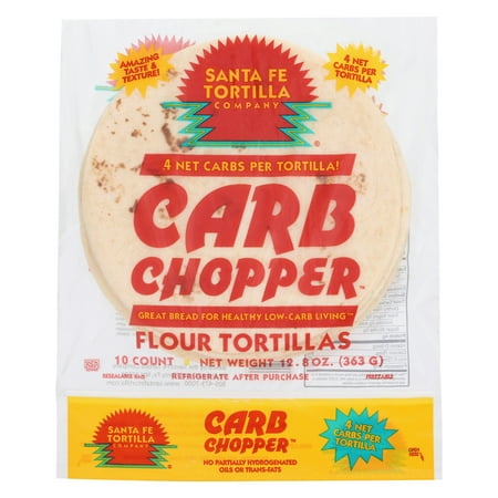 Santa Fe Tortilla Company Carb Chopper 7" Flour Tortillas, 10 Count (12.8 oz)