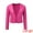 Hot Pink, variant on DARING DIVA Women's Crop Collarless PU Moto Biker Jackets XL Red