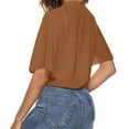 thumbnail image 5 of Lightweight Cardigans for Women Sheer Tie Front Elegant Bell Elbow Length Sleeve Summer Cropped Bolero Casual Fall Tops Shrugs for Women Dresses Khaki S, 5 of 6
