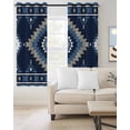 thumbnail image 3 of Blackout Curtains for Bedroom, Blue Boho Room Darkening Window Drapes for Living Room, Aztec Southwest Abstract Geometric Motifs Thermal Insulated Grommet Curtains, 42x54 inch, 2 Panels, 3 of 9