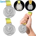 thumbnail image 1 of DQrwqpou Medalla Antorcha Souvenir Premio Competencia Deportiva Aleación Zinc Con Correa (Plata), 1 of 8