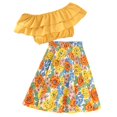 thumbnail image 1 of Conjunto Ropa Bebé Recién Nacido Niña 8-12 Años Verano Moda Casual Moda Blusa Amarilla Con Hombros Descubiertos Y Linda Falda Floral Gao Jiahui unisex, 1 of 2