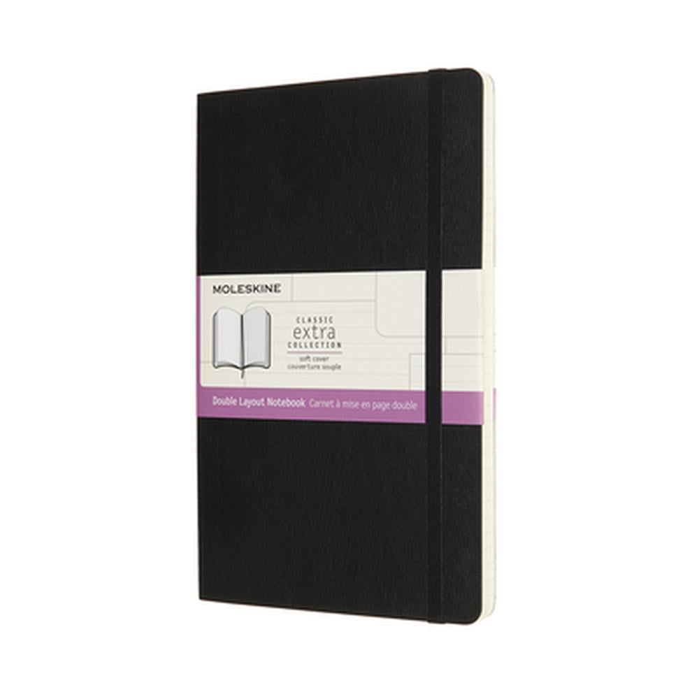 Moleskine Large Double Layout Plain and Ruled Softcover Notebook