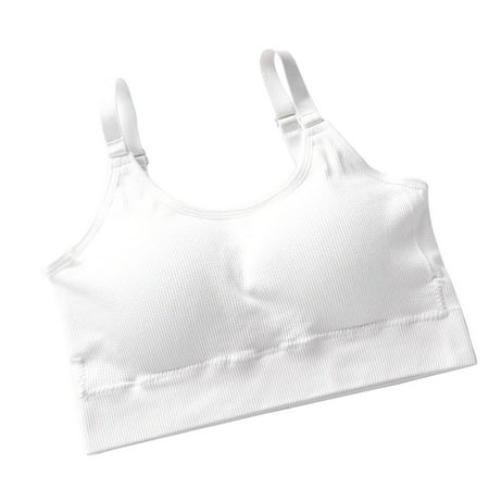 

2pcs Women Crop Tops Tube Top Sleeveless Seamless Sports Female Bra Streetwear Top Top Tee Crop Bandeau Lingerie Camis Tank white